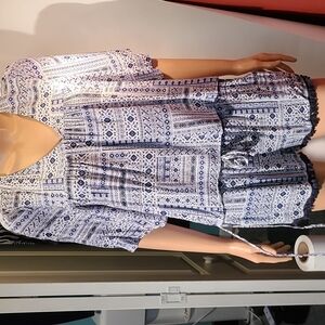 Others Follow 2pc White & blue Shorts Set